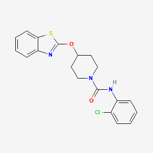 molecular formula C19H18ClN3O2S B2967116 4-(benzo[d]thiazol-2-yloxy)-N-(2-chlorophenyl)piperidine-1-carboxamide CAS No. 1251547-12-2