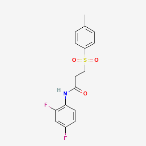 molecular formula C16H15F2NO3S B2967118 N-(2,4-difluorophenyl)-3-(4-methylbenzenesulfonyl)propanamide CAS No. 697257-27-5