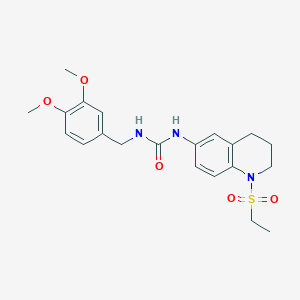 molecular formula C21H27N3O5S B2967133 1-(3,4-Dimethoxybenzyl)-3-(1-(ethylsulfonyl)-1,2,3,4-tetrahydroquinolin-6-yl)urea CAS No. 1203394-52-8