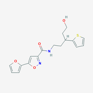 5-(furan-2-yl)-N-(5-hydroxy-3-(thiophen-2-yl)pentyl)isoxazole-3-carboxamide