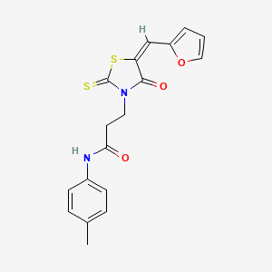 (E)-3-(5-(furan-2-ylmethylene)-4-oxo-2-thioxothiazolidin-3-yl)-N-(p-tolyl)propanamide
