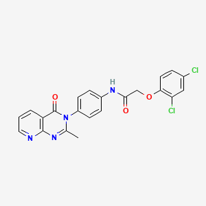 molecular formula C22H16Cl2N4O3 B2967143 2-(2,4-dichlorophenoxy)-N-(4-(2-methyl-4-oxopyrido[2,3-d]pyrimidin-3(4H)-yl)phenyl)acetamide CAS No. 921817-26-7