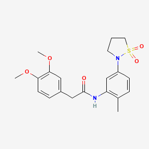 molecular formula C20H24N2O5S B2967144 2-(3,4-dimethoxyphenyl)-N-(5-(1,1-dioxidoisothiazolidin-2-yl)-2-methylphenyl)acetamide CAS No. 946338-86-9