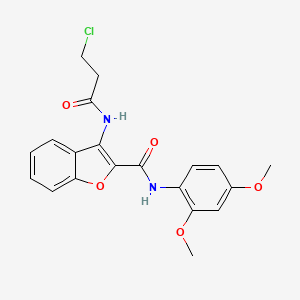 molecular formula C20H19ClN2O5 B2967153 3-(3-chloropropanamido)-N-(2,4-dimethoxyphenyl)benzofuran-2-carboxamide CAS No. 887884-19-7
