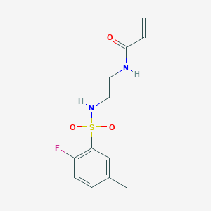 molecular formula C12H15FN2O3S B2967158 N-[2-(2-fluoro-5-methylbenzenesulfonamido)ethyl]prop-2-enamide CAS No. 2411276-11-2