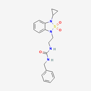 1-Benzyl-3-[2-(3-cyclopropyl-2,2-dioxo-1,3-dihydro-2lambda6,1,3-benzothiadiazol-1-yl)ethyl]urea