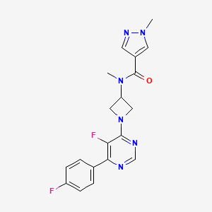 molecular formula C19H18F2N6O B2967172 N-{1-[5-fluoro-6-(4-fluorophenyl)pyrimidin-4-yl]azetidin-3-yl}-N,1-dimethyl-1H-pyrazole-4-carboxamide CAS No. 2380085-41-4