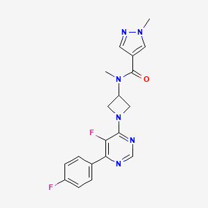 N-[1-[5-Fluoro-6-(4-fluorophenyl)pyrimidin-4-yl]azetidin-3-yl]-N,1-dimethylpyrazole-4-carboxamide