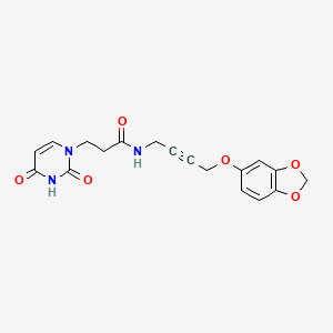 N-(4-(benzo[d][1,3]dioxol-5-yloxy)but-2-yn-1-yl)-3-(2,4-dioxo-3,4-dihydropyrimidin-1(2H)-yl)propanamide