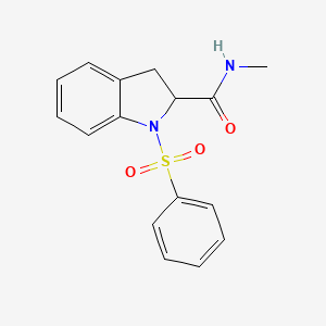 molecular formula C16H16N2O3S B2967180 N-methyl-1-(phenylsulfonyl)indoline-2-carboxamide CAS No. 1100751-59-4