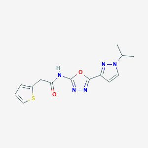N-(5-(1-isopropyl-1H-pyrazol-3-yl)-1,3,4-oxadiazol-2-yl)-2-(thiophen-2-yl)acetamide