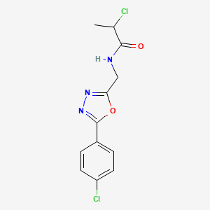 2-Chloro-N-[[5-(4-chlorophenyl)-1,3,4-oxadiazol-2-yl]methyl]propanamide