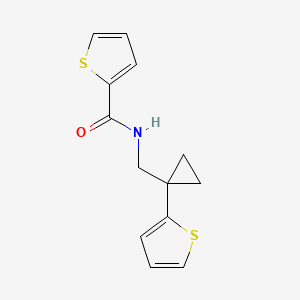 molecular formula C13H13NOS2 B2967194 N-((1-(thiophen-2-yl)cyclopropyl)methyl)thiophene-2-carboxamide CAS No. 1207029-13-7