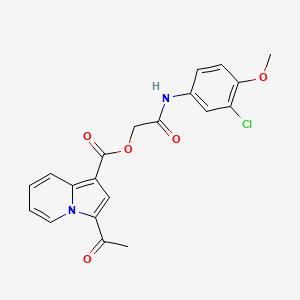 molecular formula C20H17ClN2O5 B2967201 2-((3-Chloro-4-methoxyphenyl)amino)-2-oxoethyl 3-acetylindolizine-1-carboxylate CAS No. 899949-51-0