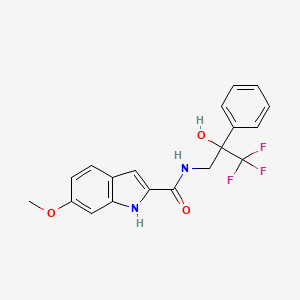 B2967202 6-methoxy-N-(3,3,3-trifluoro-2-hydroxy-2-phenylpropyl)-1H-indole-2-carboxamide CAS No. 1795442-68-0