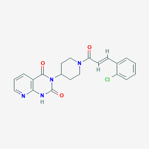 molecular formula C21H19ClN4O3 B2967203 (E)-3-(1-(3-(2-chlorophenyl)acryloyl)piperidin-4-yl)pyrido[2,3-d]pyrimidine-2,4(1H,3H)-dione CAS No. 2034887-61-9