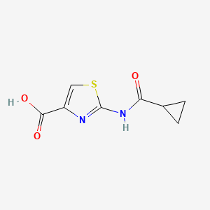 molecular formula C8H8N2O3S B2967212 2-[(Cyclopropylcarbonyl)amino]-1,3-thiazole-4-carboxylic acid CAS No. 941869-46-1