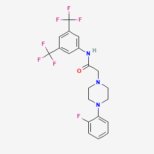 molecular formula C20H18F7N3O B2967221 N-[3,5-bis(trifluoromethyl)phenyl]-2-[4-(2-fluorophenyl)piperazin-1-yl]acetamide CAS No. 1024414-84-3