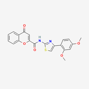 molecular formula C21H16N2O5S B2967227 N-(4-(2,4-dimethoxyphenyl)thiazol-2-yl)-4-oxo-4H-chromene-2-carboxamide CAS No. 361171-10-0