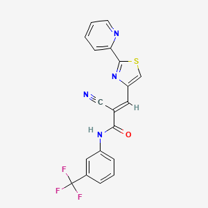 (E)-2-cyano-3-(2-pyridin-2-yl-1,3-thiazol-4-yl)-N-[3-(trifluoromethyl)phenyl]prop-2-enamide