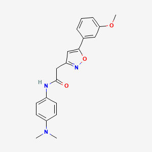 molecular formula C20H21N3O3 B2967232 N-[4-(dimethylamino)phenyl]-2-[5-(3-methoxyphenyl)-1,2-oxazol-3-yl]acetamide CAS No. 952986-18-4