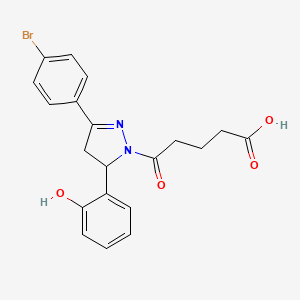 5-(3-(4-bromophenyl)-5-(2-hydroxyphenyl)-4,5-dihydro-1H-pyrazol-1-yl)-5-oxopentanoic acid