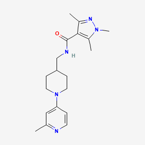 1,3,5-trimethyl-N-((1-(2-methylpyridin-4-yl)piperidin-4-yl)methyl)-1H-pyrazole-4-carboxamide