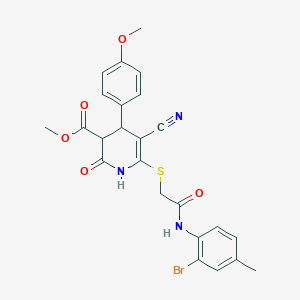 molecular formula C24H22BrN3O5S B296725 methyl 6-{[2-(2-bromo-4-methylanilino)-2-oxoethyl]sulfanyl}-5-cyano-4-(4-methoxyphenyl)-2-oxo-1,2,3,4-tetrahydro-3-pyridinecarboxylate 