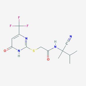 N-(1-cyano-1,2-dimethylpropyl)-2-{[4-hydroxy-6-(trifluoromethyl)pyrimidin-2-yl]sulfanyl}acetamide