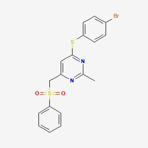(6-((4-Bromophenyl)sulfanyl)-2-methyl-4-pyrimidinyl)methyl phenyl sulfone