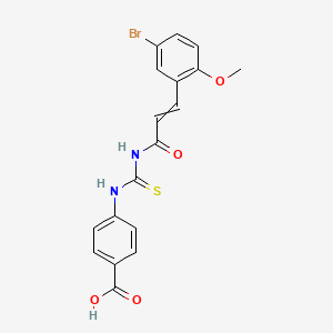 4-[3-(5-Bromo-2-methoxyphenyl)prop-2-enoylcarbamothioylamino]benzoic acid