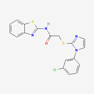 N-(1,3-benzothiazol-2-yl)-2-[1-(3-chlorophenyl)imidazol-2-yl]sulfanylacetamide