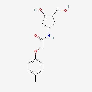 molecular formula C15H21NO4 B2967288 N-[3-HYDROXY-4-(HYDROXYMETHYL)CYCLOPENTYL]-2-(4-METHYLPHENOXY)ACETAMIDE CAS No. 1421473-72-4