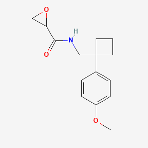 molecular formula C15H19NO3 B2967313 N-[[1-(4-Methoxyphenyl)cyclobutyl]methyl]oxirane-2-carboxamide CAS No. 2418721-00-1