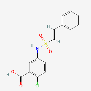 molecular formula C15H12ClNO4S B2967314 2-chloro-5-[[(E)-2-phenylethenyl]sulfonylamino]benzoic acid CAS No. 1259236-43-5