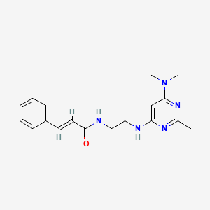 molecular formula C18H23N5O B2967318 N-(2-((6-(dimethylamino)-2-methylpyrimidin-4-yl)amino)ethyl)cinnamamide CAS No. 1203442-88-9