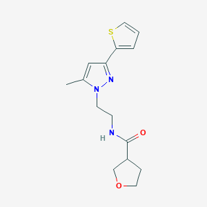 N-(2-(5-methyl-3-(thiophen-2-yl)-1H-pyrazol-1-yl)ethyl)tetrahydrofuran-3-carboxamide