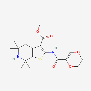 Methyl 2-(2,3-dihydro-1,4-dioxine-5-carbonylamino)-5,5,7,7-tetramethyl-4,6-dihydrothieno[2,3-c]pyridine-3-carboxylate