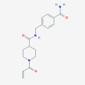 molecular formula C17H21N3O3 B2967327 N-[(4-Carbamoylphenyl)methyl]-1-prop-2-enoylpiperidine-4-carboxamide CAS No. 2361823-13-2