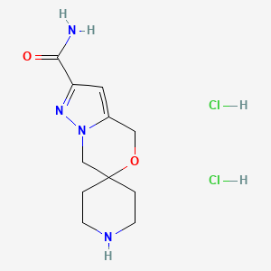 Spiro[4,7-dihydropyrazolo[5,1-c][1,4]oxazine-6,4'-piperidine]-2-carboxamide;dihydrochloride