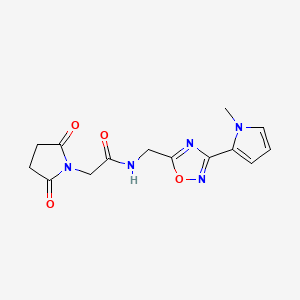 2-(2,5-dioxopyrrolidin-1-yl)-N-((3-(1-methyl-1H-pyrrol-2-yl)-1,2,4-oxadiazol-5-yl)methyl)acetamide