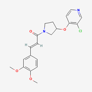 molecular formula C20H21ClN2O4 B2967352 (E)-1-(3-((3-chloropyridin-4-yl)oxy)pyrrolidin-1-yl)-3-(3,4-dimethoxyphenyl)prop-2-en-1-one CAS No. 2034893-82-6