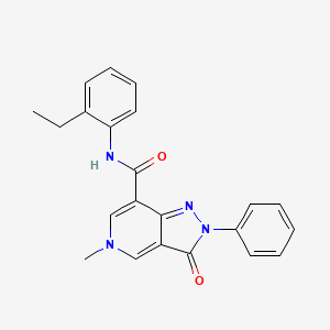 molecular formula C22H20N4O2 B2967355 N-(2-ethylphenyl)-5-methyl-3-oxo-2-phenyl-2H,3H,5H-pyrazolo[4,3-c]pyridine-7-carboxamide CAS No. 923221-91-4
