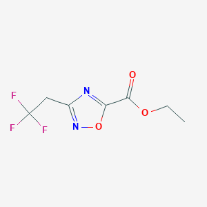 molecular formula C7H7F3N2O3 B2967358 Ethyl 3-(2,2,2-trifluoroethyl)-1,2,4-oxadiazole-5-carboxylate CAS No. 1343920-05-7