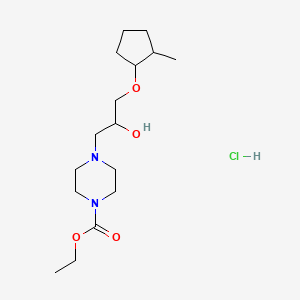 molecular formula C16H31ClN2O4 B2967368 Ethyl 4-(2-hydroxy-3-((2-methylcyclopentyl)oxy)propyl)piperazine-1-carboxylate hydrochloride CAS No. 1212135-73-3