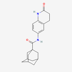 molecular formula C20H24N2O2 B2967395 (3r,5r,7r)-N-(2-oxo-1,2,3,4-tetrahydroquinolin-6-yl)adamantane-1-carboxamide CAS No. 921914-35-4