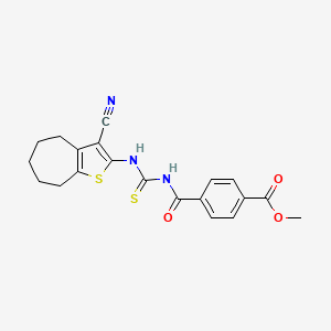 methyl 4-[(3-cyano-5,6,7,8-tetrahydro-4H-cyclohepta[b]thiophen-2-yl)carbamothioylcarbamoyl]benzoate