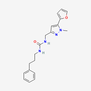 molecular formula C19H22N4O2 B2967398 1-((5-(furan-2-yl)-1-methyl-1H-pyrazol-3-yl)methyl)-3-(3-phenylpropyl)urea CAS No. 1421526-14-8