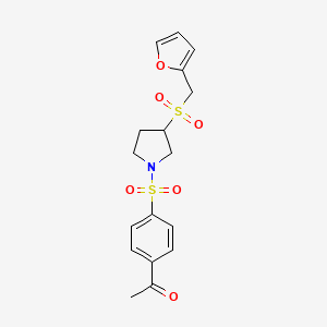 1-(4-((3-((Furan-2-ylmethyl)sulfonyl)pyrrolidin-1-yl)sulfonyl)phenyl)ethanone