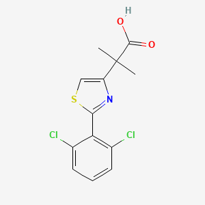 molecular formula C13H11Cl2NO2S B2967419 2-[2-(2,6-Dichlorophenyl)-1,3-thiazol-4-yl]-2-methylpropanoic acid CAS No. 1803612-11-4